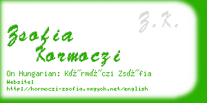 zsofia kormoczi business card